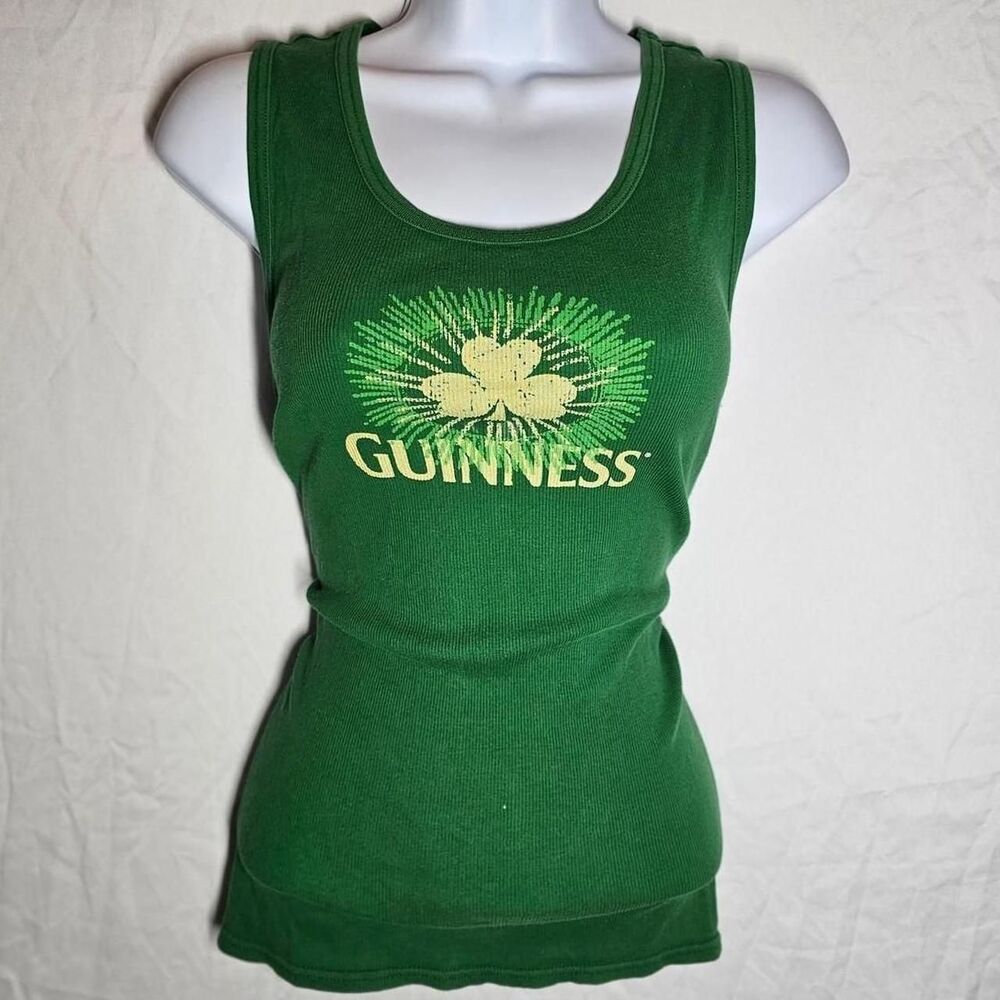 vintage y2k 2000s Guinness brand promo green baby tee tank top